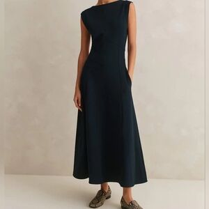 Elan Scuba Black Midi Dress Size Small NWT